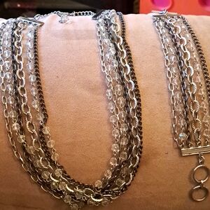 Cookie Lee necklace & bracelet. New without tags. Lovely set in silver & black.